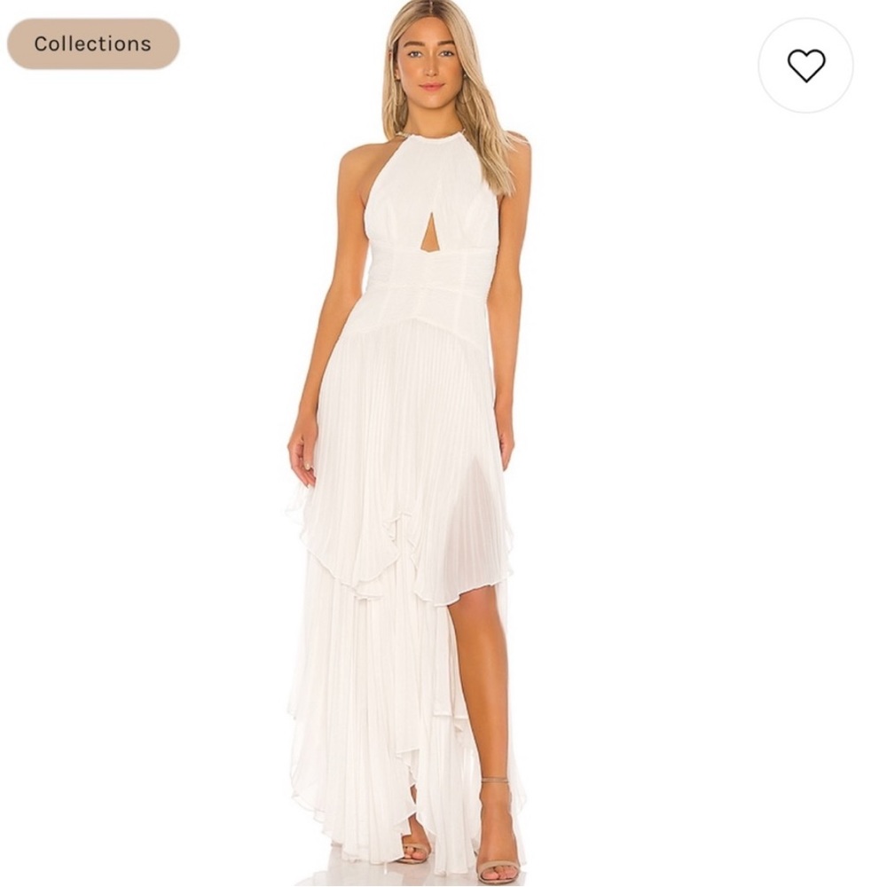 NWT Aiifos Grace Gown Wedding Bridal Chiffon Pleated Halter Dress 2 in White